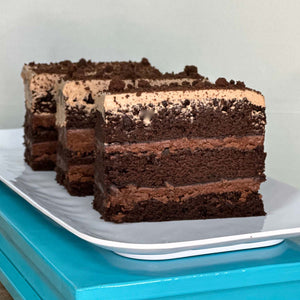 Sarah's Cake Shop Everyday Decadent Chocolate Birthday Cake slices, sarahcakeshop.store